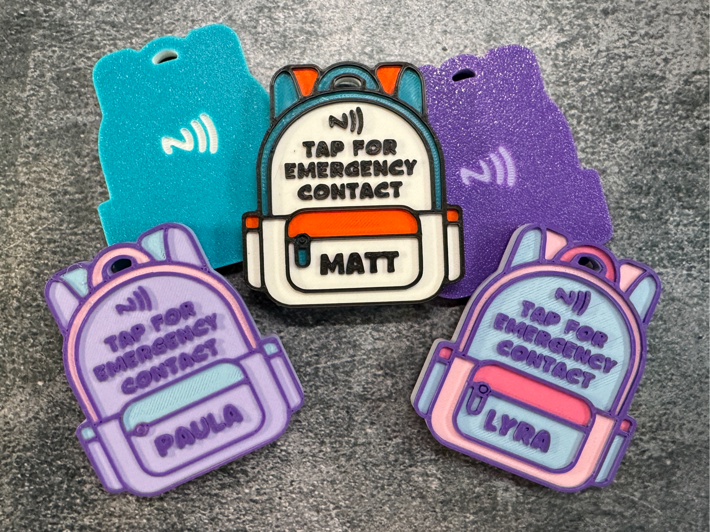 Personalized NFC Backpack Emergency Contact Tag