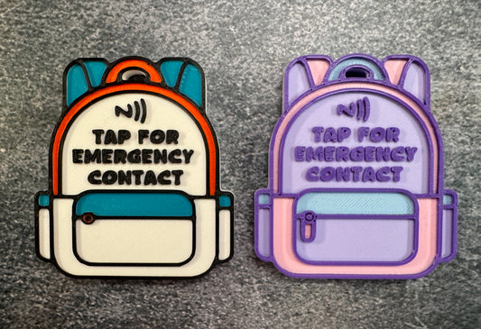 Personalized NFC Backpack Emergency Contact Tag